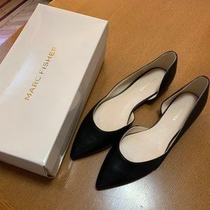 NEVER WORN- Marc Fisher D'Orsay Flat in black leather Size 9